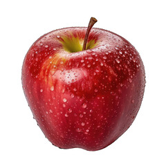 a red apple with drops of water