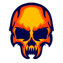 Skull head illustration art mascot logo darkness