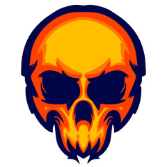 Skull head illustration art mascot logo darkness