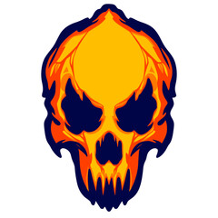 Skull head illustration art mascot logo darkness