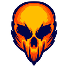 Skull head illustration art mascot logo darkness