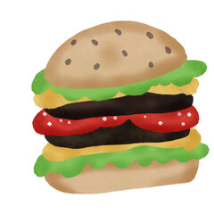 hamburger isolated on white