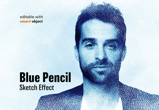 Blue Pencil Sketch Effect