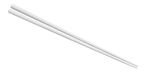 White wooden chopsticks cut out