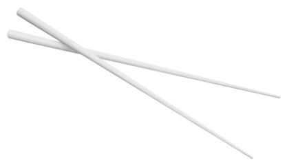 White wooden chopsticks cut out