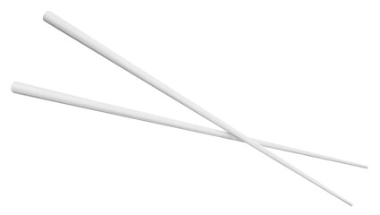 White wooden chopsticks cut out