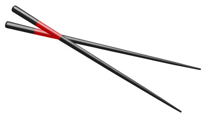 Black wooden chopsticks cut out