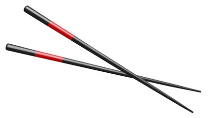 Black wooden chopsticks cut out