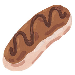 chocolate eclair, chocolate sticker painting