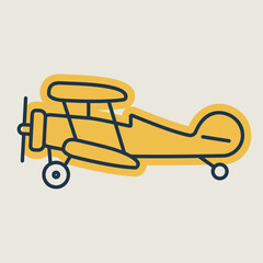 Light aircraft plane flat vector icon