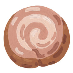 chocolate cake roll, chocolate sticker painting