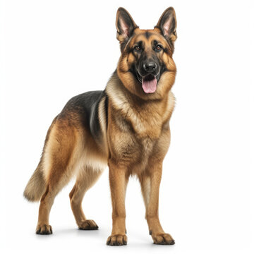 german sheperd isolated on a white background, ai generative