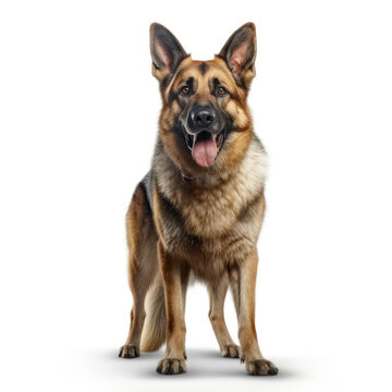 german sheperd isolated on a white background, ai generative
