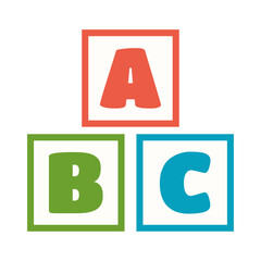 Bright English alphabet. ABC. Vector illustration
