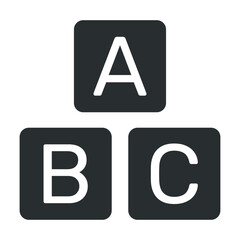 ABC learning blocks flat icon for apps and websites
English alphabet.Vector illustration