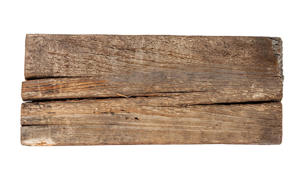 Old wooden board isolated on transparent background.
