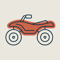 ATV rider, Quad bike flat vector isolated icon