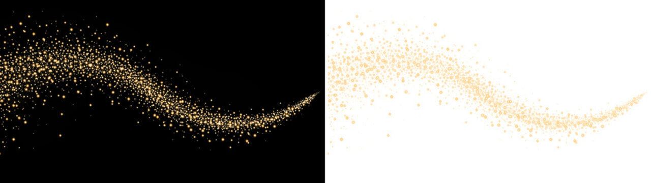 yellow particle and sparkle light luxury design transparent background