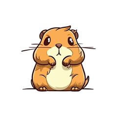 Curious Gopher: Engaging 2D Illustration Featuring a Charming Inquisitive Pose