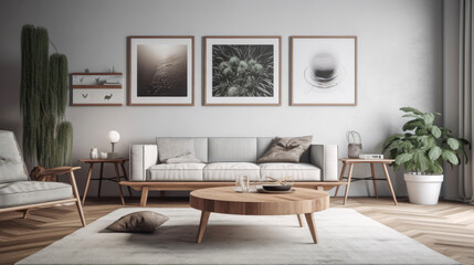 Modern minimalistic living room. Generative AI