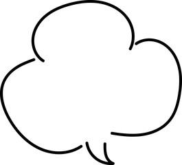 speech bubble line frame, comic label, balloon chat, think