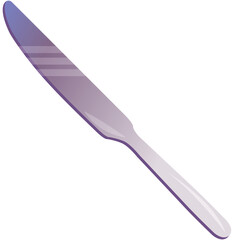 Kitchen knife for butter. Silverware utensil for eating. Kitchenware, kitchen utensil.  Cartoon vector icon for food apps and websites