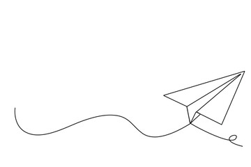 continuous line paper airplane
