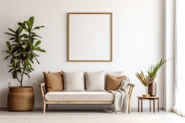 Inspiring Interior Mockups with Empty Frames, generative AI