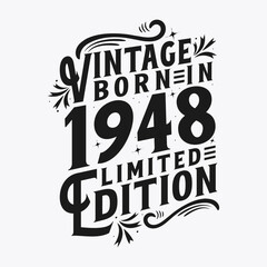 Vintage Born in 1948, Born in Vintage 1948 Birthday Celebration