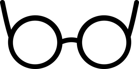Black glasses outline icon PNG