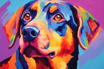 Vibrant Canine Portrait, generated with AI