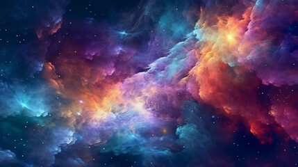 Fototapeta na wymiar Colorful space galaxy cloud
