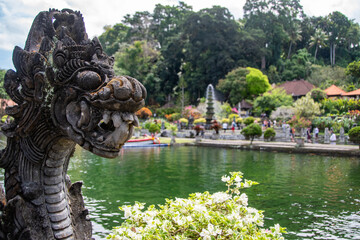 Balinese stone sculpture in "Tirta Gangga" water palace