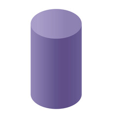 Violet cylinder with shadow on transparent background, vector eps 10.