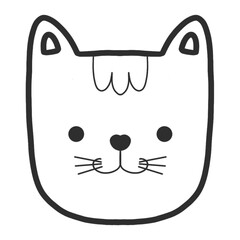 cat face funny ,Face Cat Doodle Art, set of head lovely cats , sketch for coloring book.	