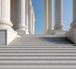 The row of classical columns with steps