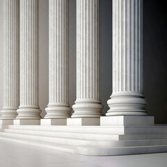 The row of classical columns with steps