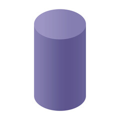 Violet cylinder with shadow on a white background, vector.