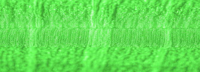 Texture, background, pattern, collection, wrinkled silk electric green fabric. 3D fold
