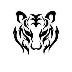 Illustration vector graphic of tribal art abstrack face Tiger