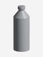 white plastic bottle 3d render product
