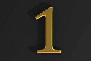 Number one with golden font