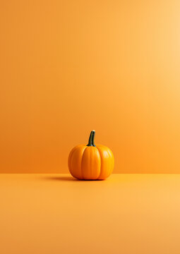 orange pumpkin on orange background.