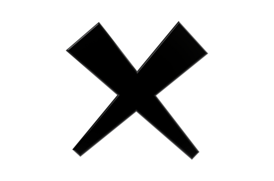 Cross Mark isolated on transparent background