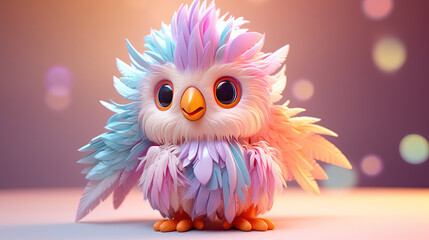 3d bird cartoon. 3d creatures