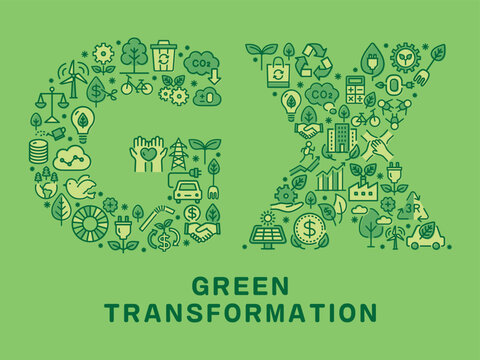 GX(Green Transformation)　デザイン文字