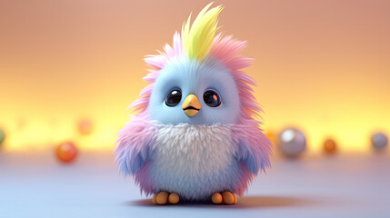 Fototapeta premium 3d bird cartoon. 3d creatures