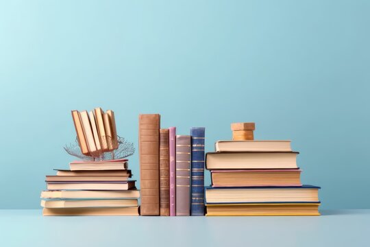 Books on a shelf. Generative AI