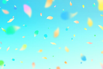 背景素材_花吹雪_カラフル_水色_空