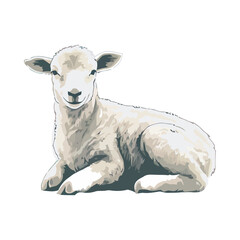 Cute lamb farm animal © Stockgiu